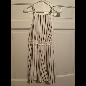 White summer romper with stripes